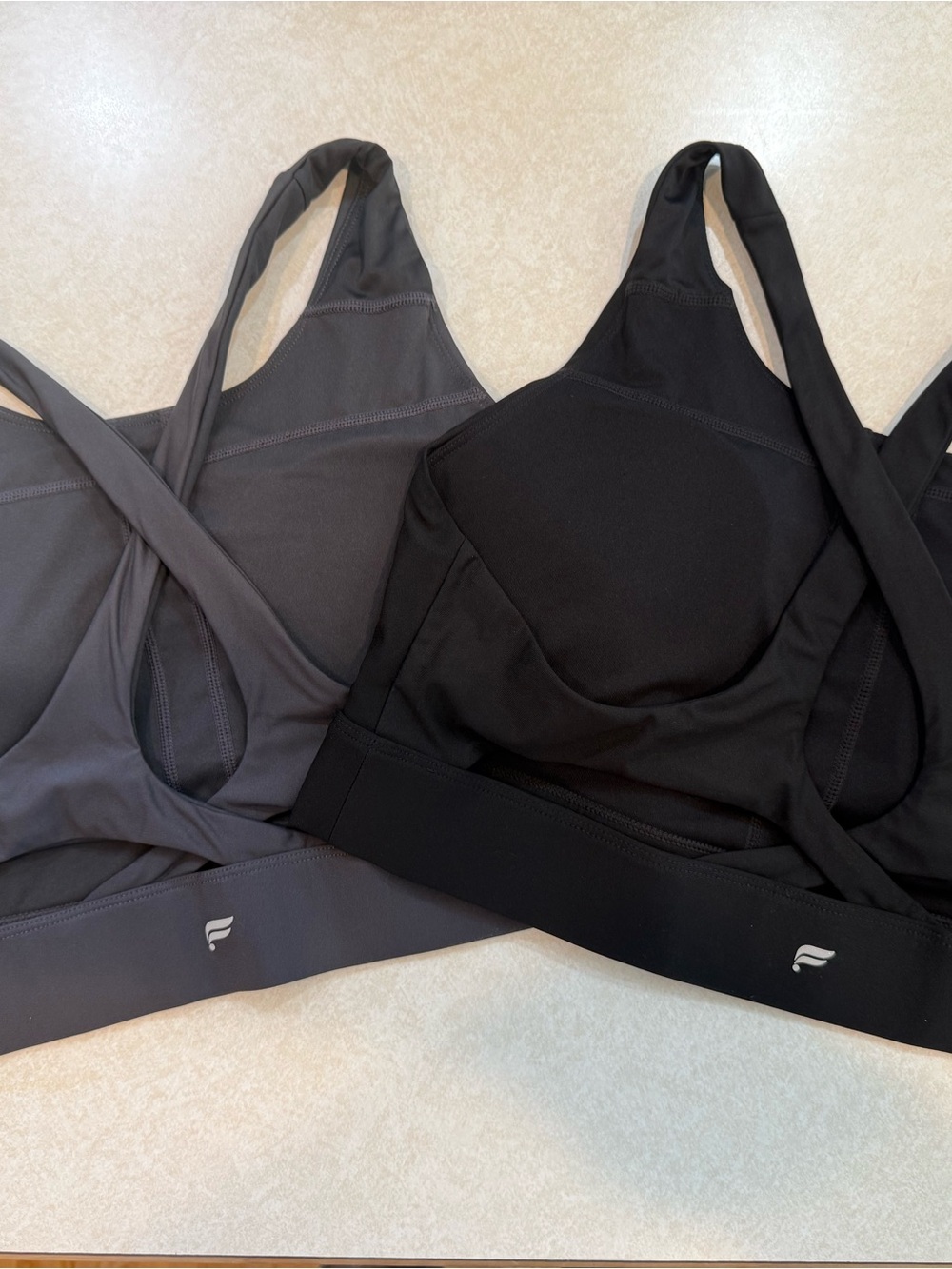 Fabletics No Bounce High-Impact Padded Sports Bra Duo - Gray & Black - Picture 2 of 2
